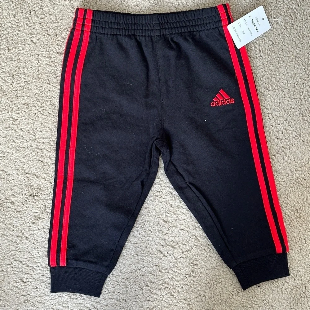 Adidas Infant Toddler Pant Set Long Sleeve Shirt Red Class New Set 12 months